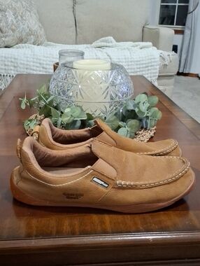 Georgia Boot Cedar Falls Moc-Toe Slip-On Tan Leather Men’s 13